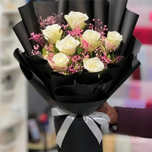 Graceful White & Pink Bloom Bouquet