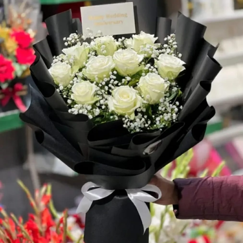 White Roses Elegance Bouquet
